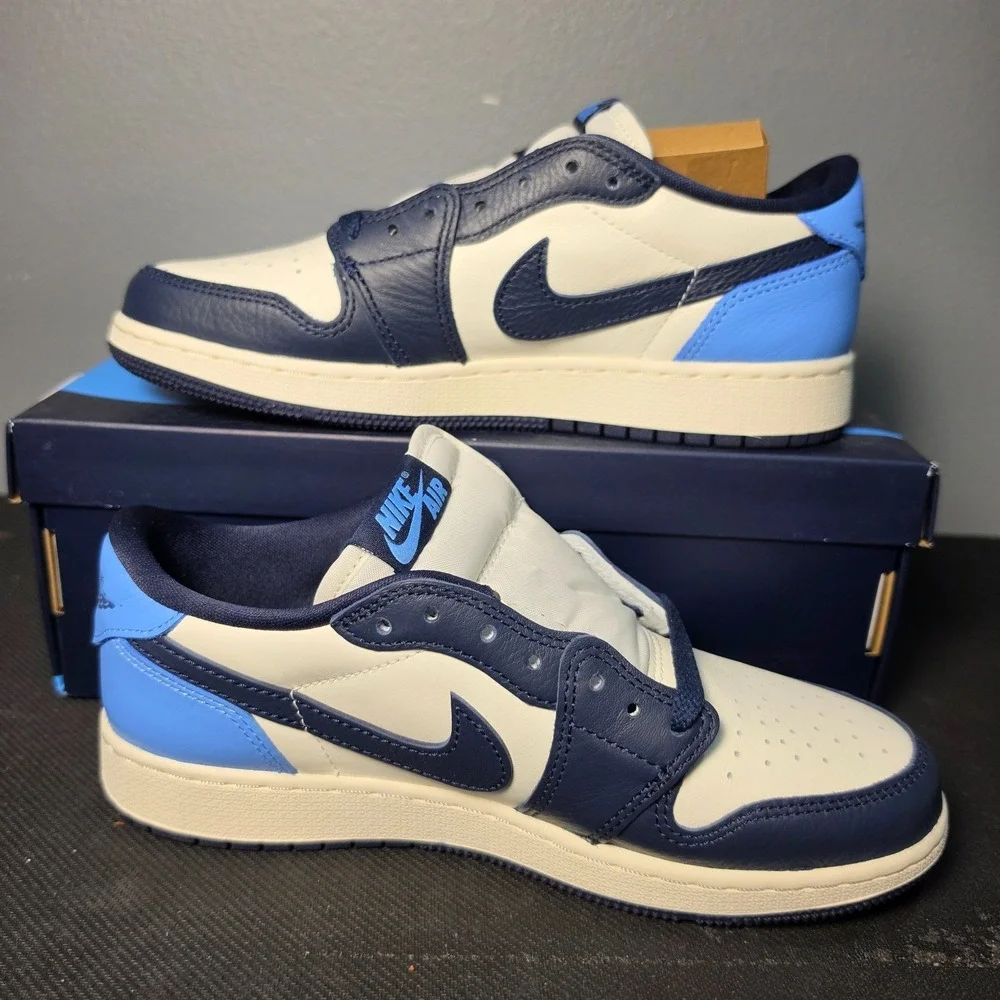 New Women 7.5 Youth 6Y Air Jordan 1 Retro Low OG GS Univ Blue Midnight Navy NIB - Picture 2 of 9